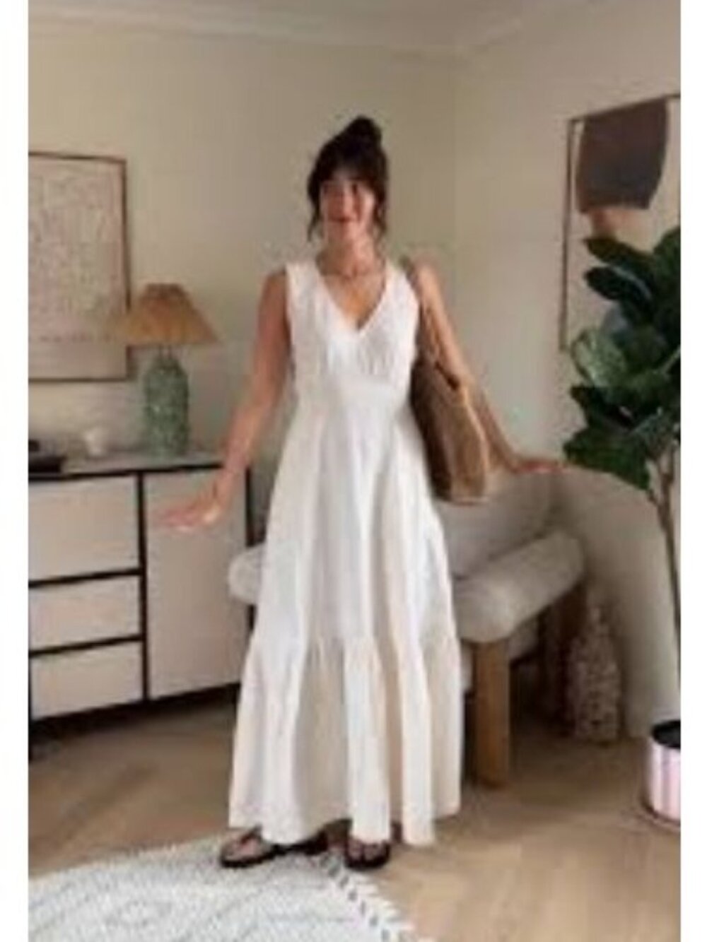 New Pact Organic Cotton Double Gauze Beach To Brunch Dress Medium Ivory MSRP$138 - Picture 10 of 17